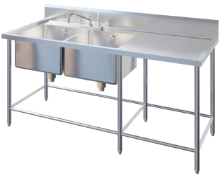 Double Sink Table - Left Hand Side