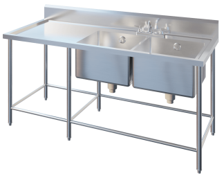 Double Sink Table - Right Hand Side