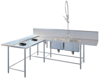 Soiled Dish Table - L Shape