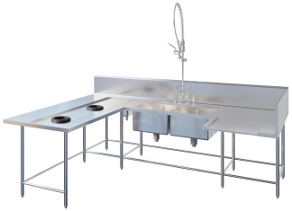 Soiled Dish Table - U Shape