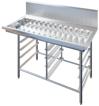 Clean Dish Table With Roller (Straight)